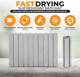 Slapp Shop Roll-Up Bathroom Shower Mat, Quick Dry Diatomaceous Stone, Reusable Premium Stone Bath Mat